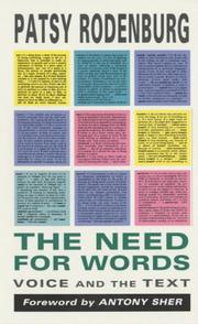 Cover of: Need for Words by Patsr Rodenburg