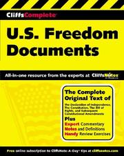 Cover of: Cliffscomplete American Historical Documents I: American Freedom Documents (Cliffs Complete Study Editions)