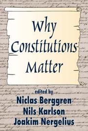 Cover of: Why Constitutions Matter