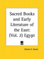Cover of: Egypt (Sacred Books and Early Literature of the East, Vol. 2) (Sacred Books & Early Literature of the East)