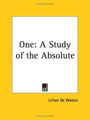 Cover of: One by Lillian De Waters