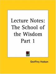 Cover of: Lecture Notes by Geoffrey Hodson