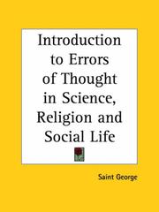 Cover of: Introduction to Errors of Thought in Science, Religion and Social Life