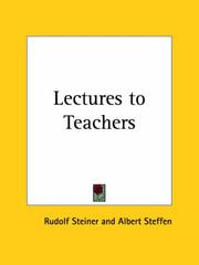 Lectures to teachers by Rudolf Steiner