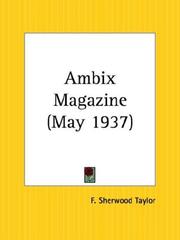 Cover of: Ambix Magazine May 1937 by F. Sherwood Taylor