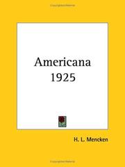 Cover of: Americana 1925