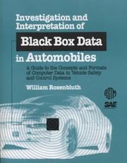 Cover of: Investigation and Interpretation of Black Box Data in Automobiles (SAE)