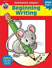 Cover of: Homework Helper Beginning Writing, Grades PreK to 1 (Homework Helpers)