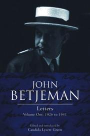 Cover of: John Betjeman Letters by Candida Lycett Green