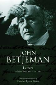 Cover of: John Betjeman Letters by Candida Lycett Green