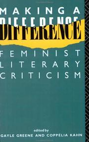Cover of: Making a Difference: Feminist Literary Criticism (New Accents)