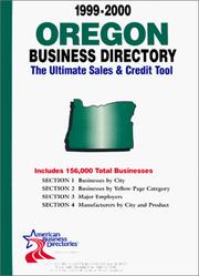 Cover of: Oregon Business Directory (Oregon Business Directory, 1999-2000) by infoUSA Inc.
