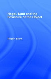 Cover of: Hegel Kant & Structure Object | Robert Stern