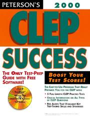 Cover of: Peterson's Clep Success by Patricia Burgess, Deborah Mosley-Duffy, Jo Norris Palmore, Thomas Brown, Chen, Hong, Mark Weinfeld, Dana Freeman, Lynne Geary, Gabriel Lombardi, Melissa Lombardi, Brian Mooney, John Nishan, Stephen Klopper, Eric (c Manor