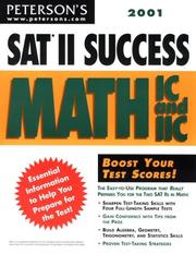 Cover of: Peterson's 2001 Sat II Success by Mark Weinfeld, Lalit A. Ahuja, David Alan Miller