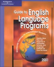 Cover of: Peterson's Guide to English Language Programs 2001: Worldwide Training for International Students