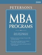 Peterson's MBA Programs 2008 by Peterson's