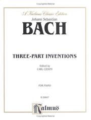 Cover of: Bach Three Part Inventions (Czerny) (Kalmus Piano Library, 9849)
