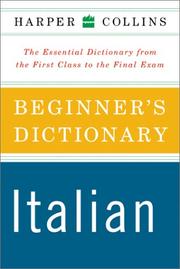 Cover of: Collins easy learning Italian dictionary by [general editor, Michela Clari]