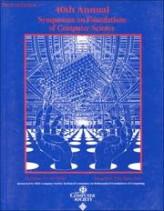 Cover of: 40th Annual Symposium on Foundations of Computer Science by IEEE Computer Society
