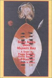 Cover of: South Africa Under Majority Rule: A Study in Power Sharing, Racial Equality and Democracy (African Studies)