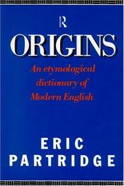Cover of: Origins by Eric Partridge