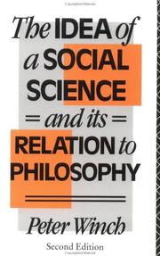 Cover of: The idea of a social science and its relation to philosophy