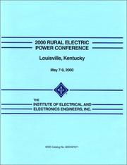 Cover of: 2000 Rural Electric Power Conference | IEEE