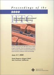 Cover of: Proceedings of the IEEE 2000 International Interconnect Technology Conference by IEEE Electron Devices Society