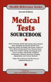 Medical Tests Sourcebook by Joyce Brennfleck Shannon