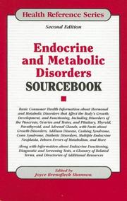 Endocrine and Metabolic Disorders Sourcebook by Joyce Brennfleck Shannon