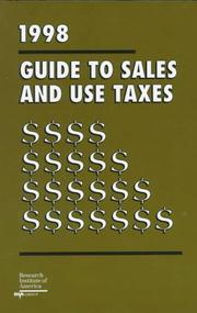 Cover of: 1998 Guide to Sales and Use Taxes (Serial) by Research Institute of America