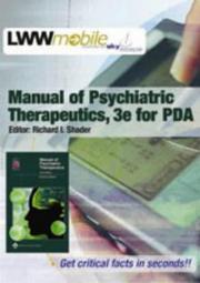 Cover of: Manual of Psychiatric Therapeutics, Third Edition, for PDA by Richard I. Shader
