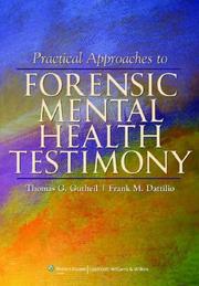 Cover of: Practical Approaches to Forensic Mental Health Testimony