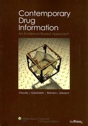 Contemporary drug information by Claude J Gaebelein, Brenda L Gleason