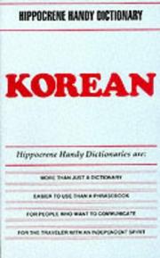 Cover of: Korean (Hippocrene Handy Dictionaries) by Thomas Eccardt, Thomas Eccardt