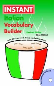 Cover of: Instant Italian Vocabulary Builder by Tom Means