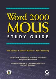 Cover of: Word 2000  MOUS Study Guide by Gini Courter, Annette Marquis, Karla Browning