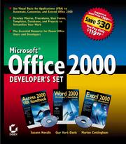 Cover of: Microsoft Office 2000 Developer's Set by Susann Novalis, Guy Hart-Davis, Marion Cottingham