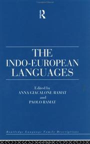Cover of: The Indo-European languages by edited by Anna Giacalone Ramat and Paolo Ramat.