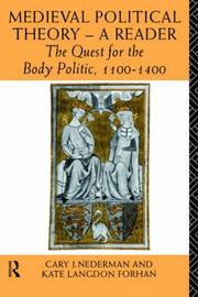 Cover of: Medieval political theory: a reader : the quest for the body politic, 1100-1400