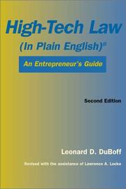 High-tech law (in plain English) by Leonard D. DuBoff