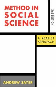 Cover of: Method in social science: a realist approach