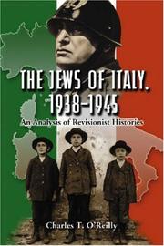 Cover of: Jews of Italy,1938-1945 by Charles T. O'Reilly