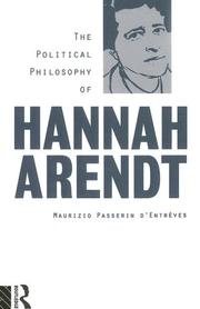 Cover of: The Political Philosophy of Hannah Arendt: OPR
