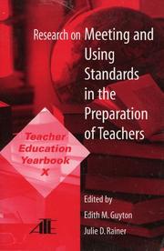 Cover of: Research on Meeting and Using Standards in the Preparation of Teachers by Edith M. Guyton