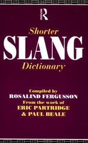 Cover of: Shorter slang dictionary