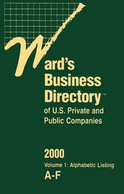 Cover of: Ward's Business Directory of U.S. Private and Public Companies 2000