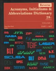 Cover of: Reverse Acronyms, Intialisms & Abbreviations Dictionary (Reverse Acronyms and Abbreviations Dictionary, 28th ed)