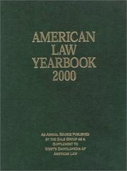 Cover of: American Law Yearbook 2000: An Annual Source Published by the Gale Group As a Supplement to West's Encyclopedia of American Law (American Law Yearbook)